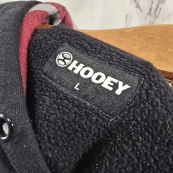 Hooey Hoodie Mens Large Black Sweatshirt Pullover Cotton Aztec Southwestern - Picture 3 of 11